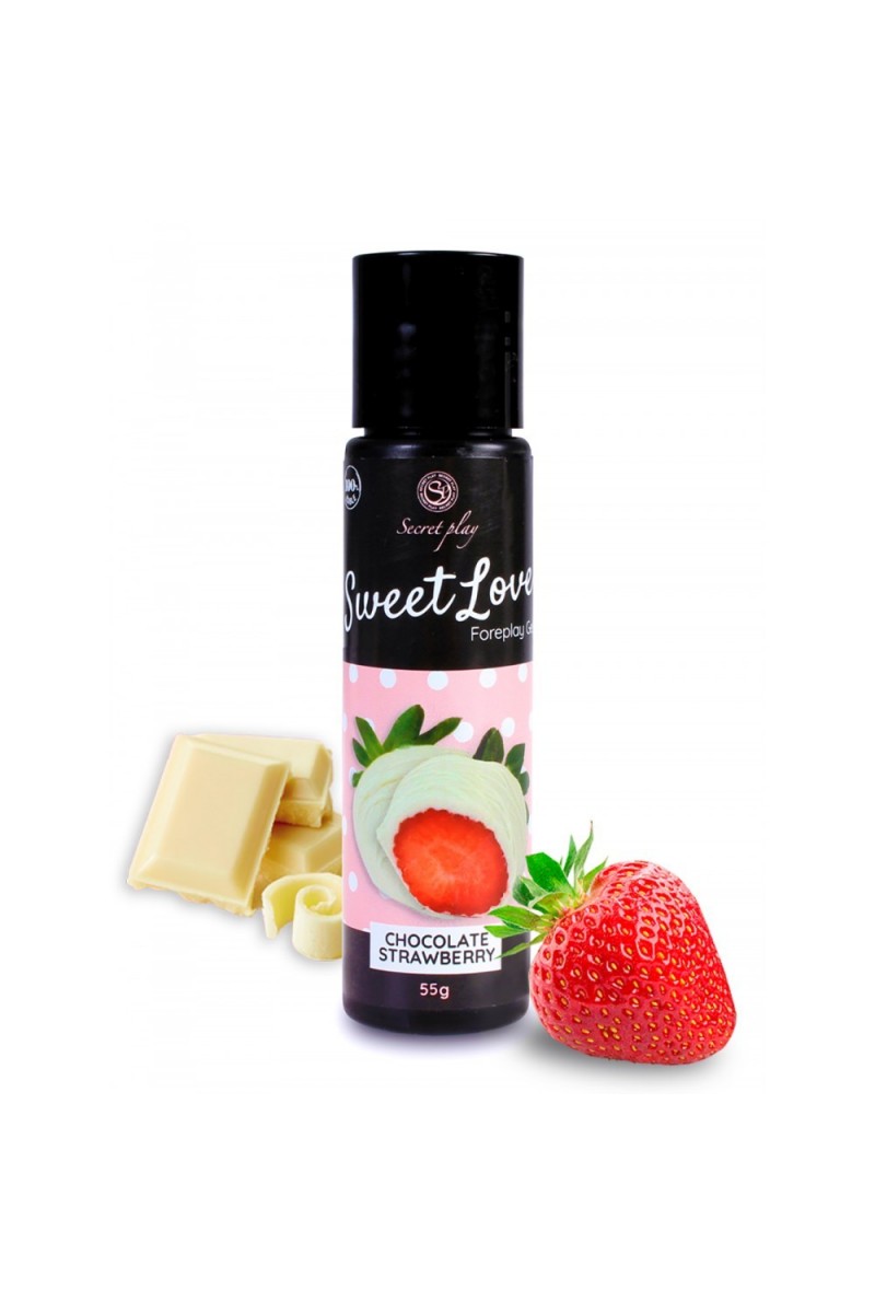 Gel lubrifiant fraise chocolat blanc 100% comestible - SP6720