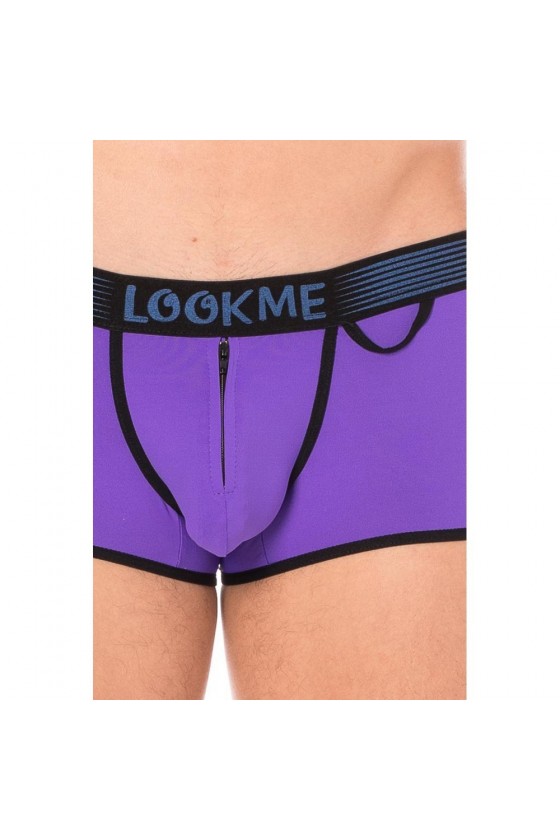 Mini-pant violet échancré avec zip pour homme, un sous-vêtement sexy et original !