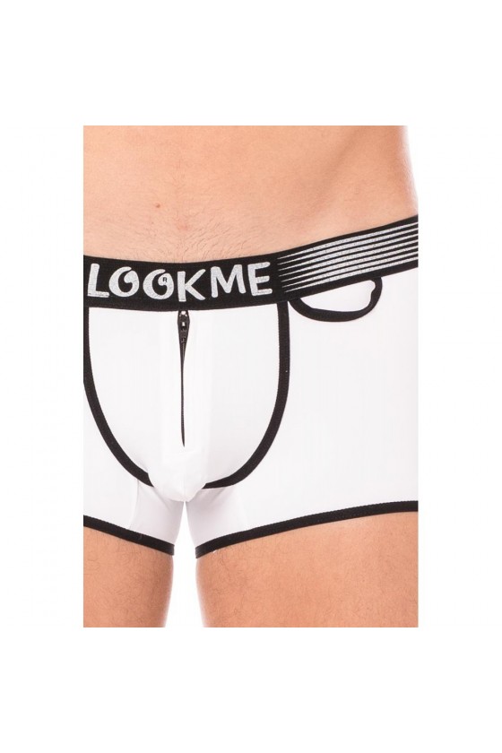 Mini pants blanc échancré avec zip pour homme - Affirmez votre masculinité