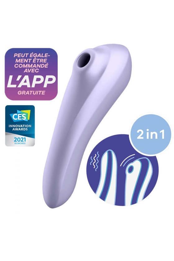Vibromasseur et Stimulateur de Clitoris Violet Connecté - Double Plaisir Intense