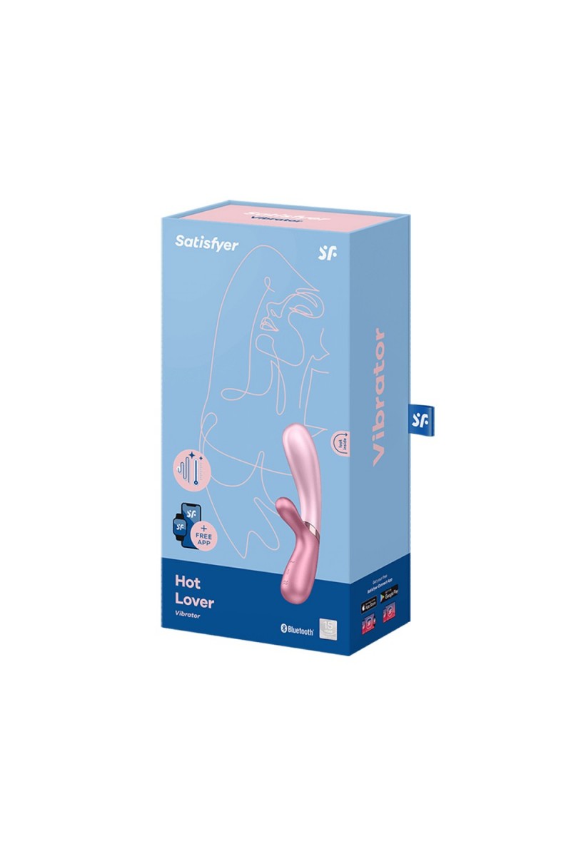 Vibromasseur rabbit rose chauffant USB connecté Hot Lover Satisfyer - CC597747