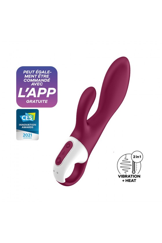 Rabbit Chauffant Connecté USB Rouge Heated Affair Satisfyer | Plaisir Vaginal et Clitoridien