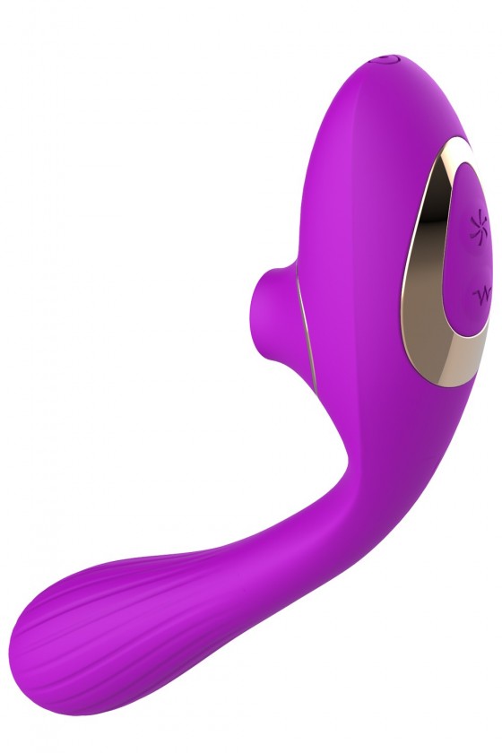 2 en 1 stimulateur de clitoris par succion et vibromasseur point G USB violet flexible DINA - WS-NV017PUR