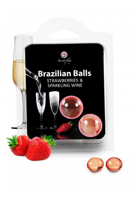 Boules de massage Brésiliennes fraise vin pétillant