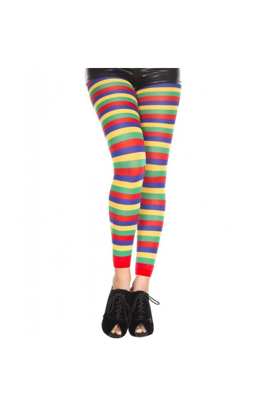 Legging fantaisie coloré bandes horizontales