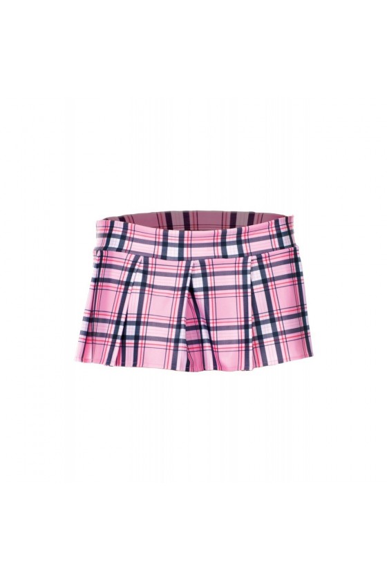 Mini-jupe plissée rose style ecossais
