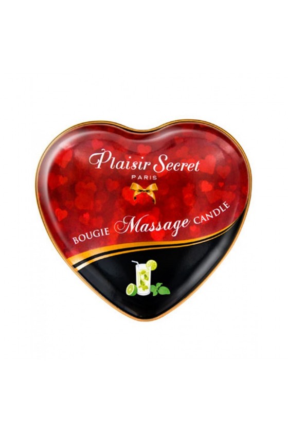 Mini bougie de massage mojito boîte coeur 35ml